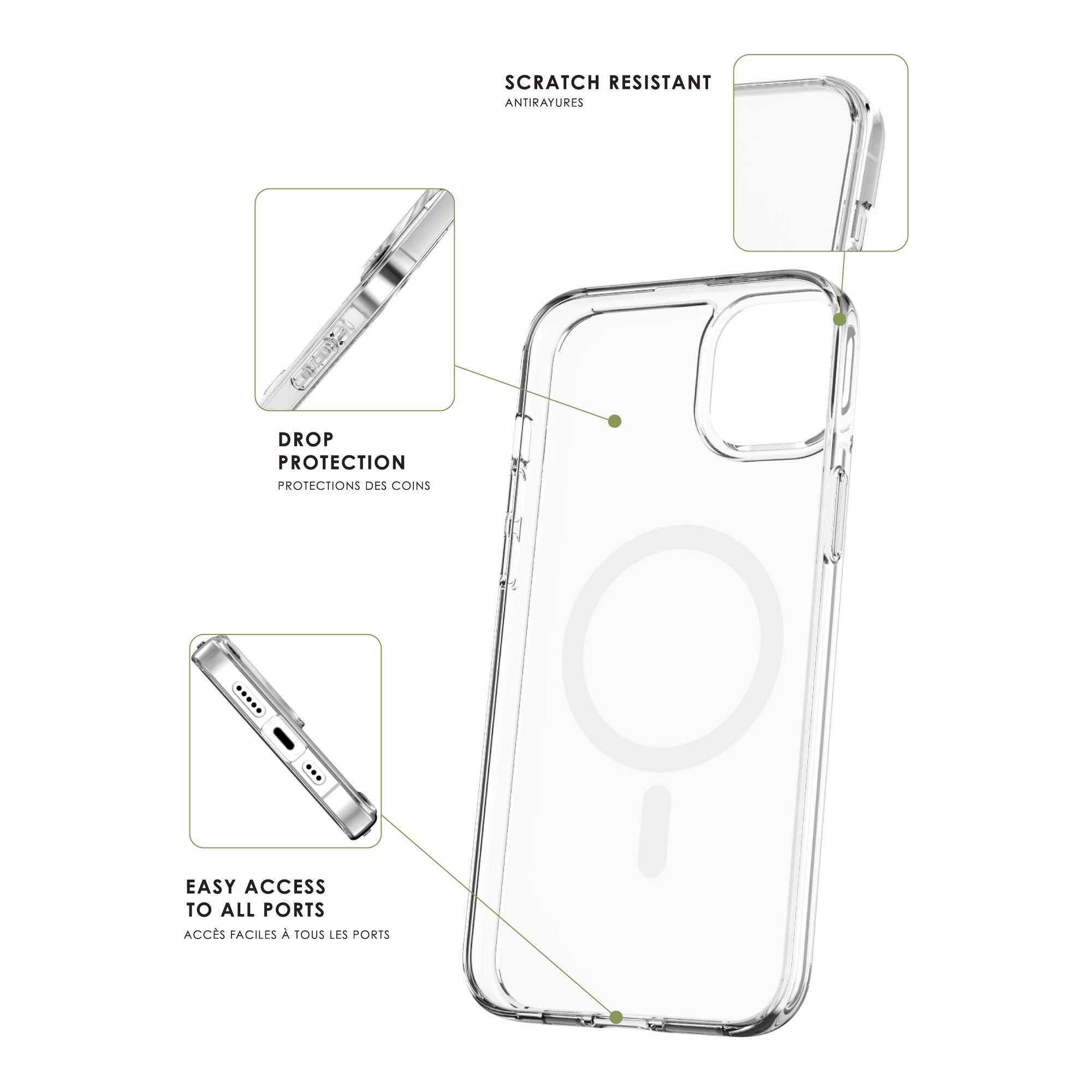 iPhone 15 Pro MagSafe Compatible Clear Case