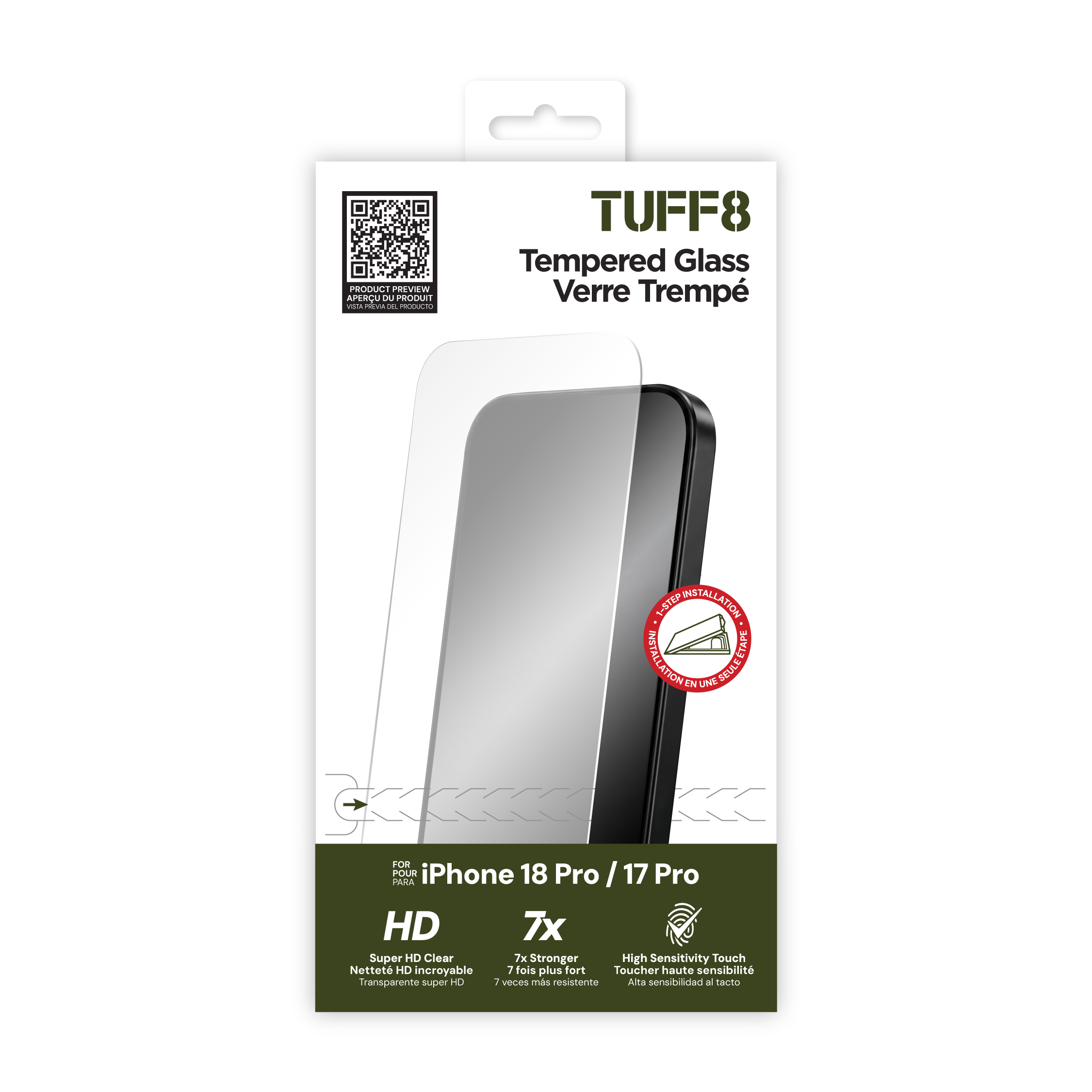 iPhone 18 Pro / 17 Pro Tempered Glass with Auto Installer
