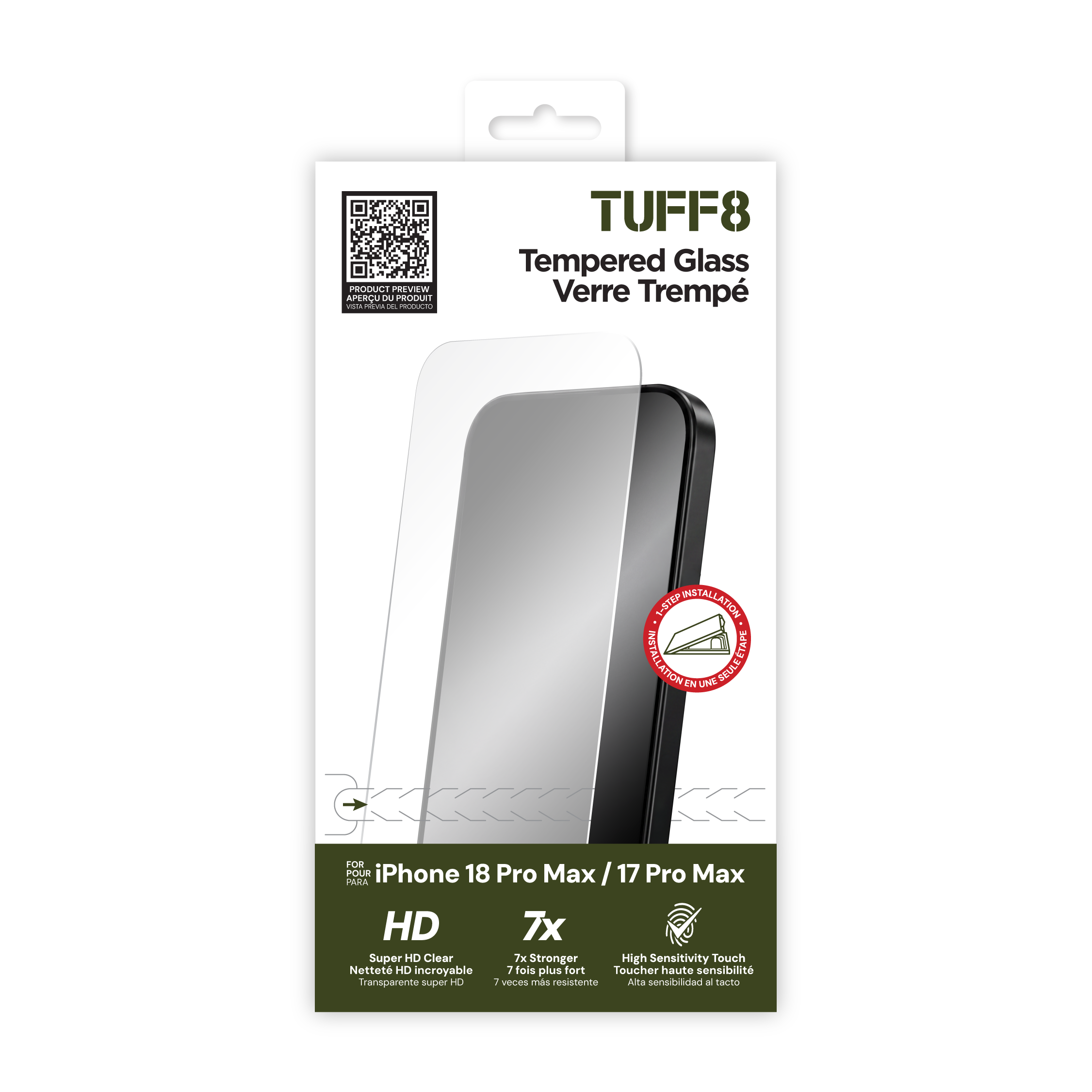 iPhone 18 Pro Max / 17 Pro Max Tempered Glass with Auto Installer